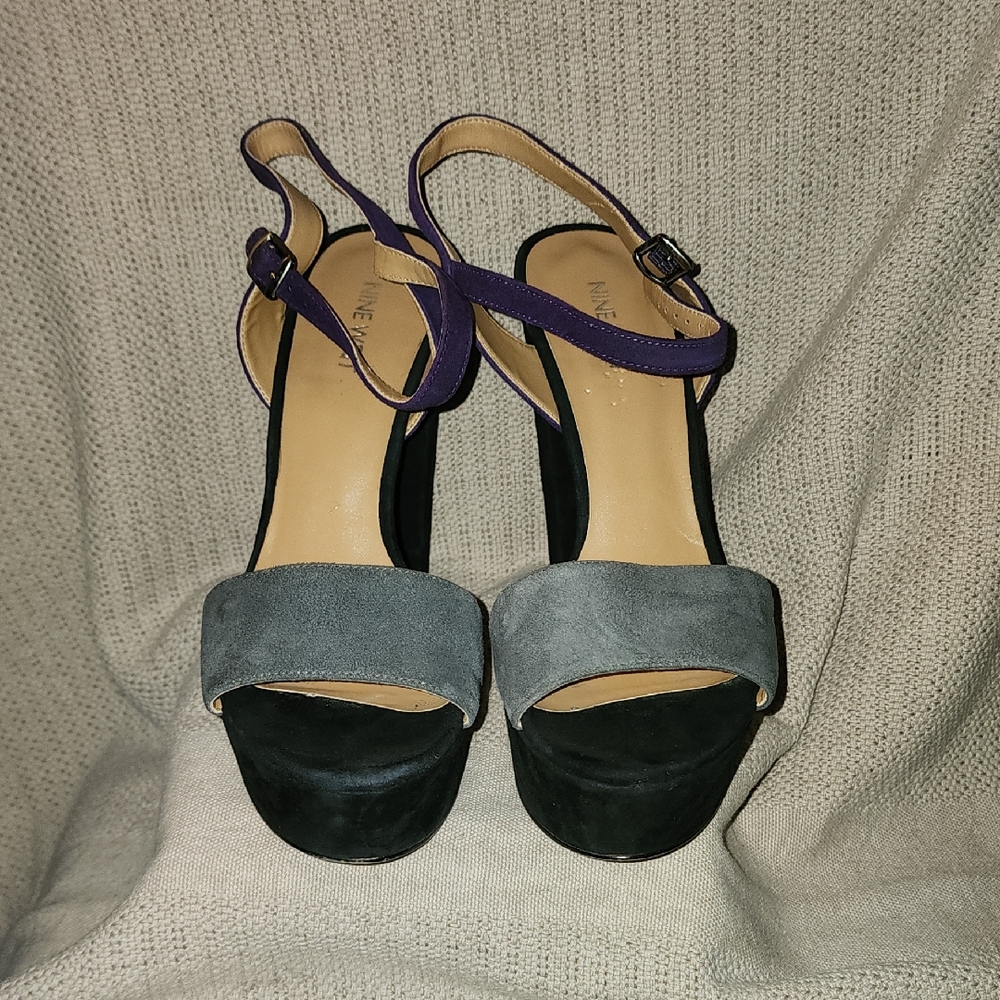 Nine West Women's Purple and Gray Platform Sandals